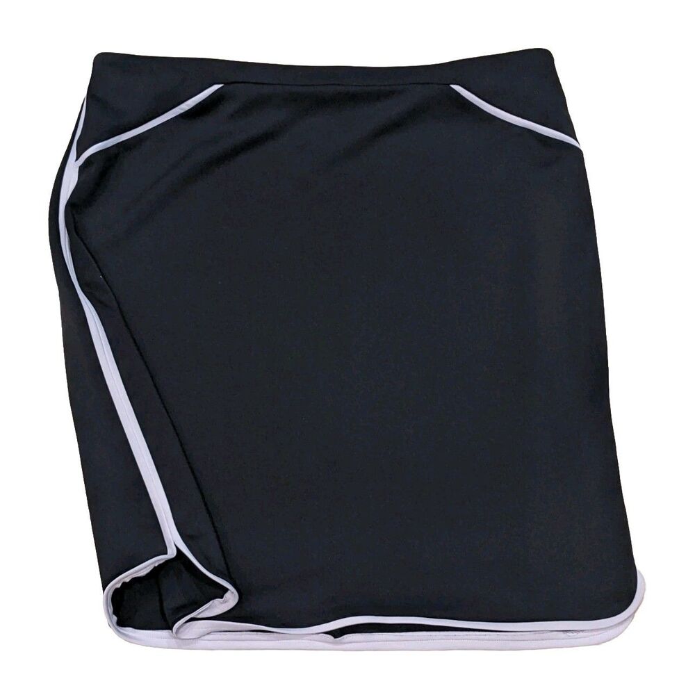 Alfani Black Pencil Skirt White Contrast Trim Career Office Stretch Zip Size 14